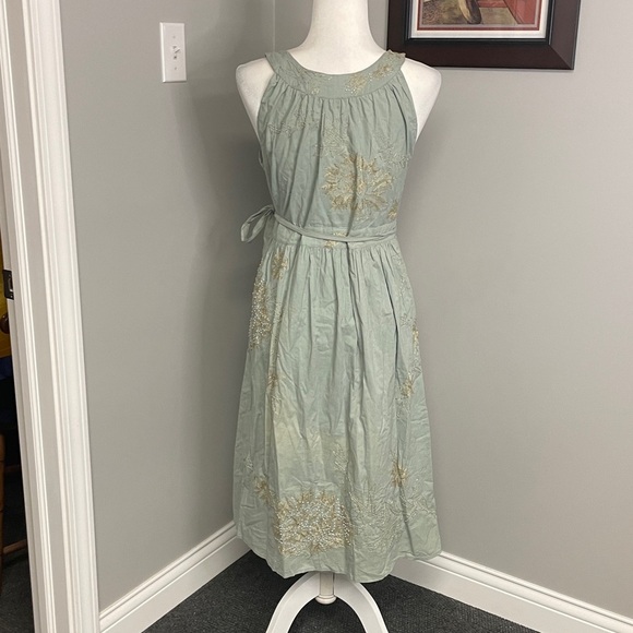 Antik Batik Womens Sundress Embroidered embellished NWT Green Blue Large - Picture 8 of 8